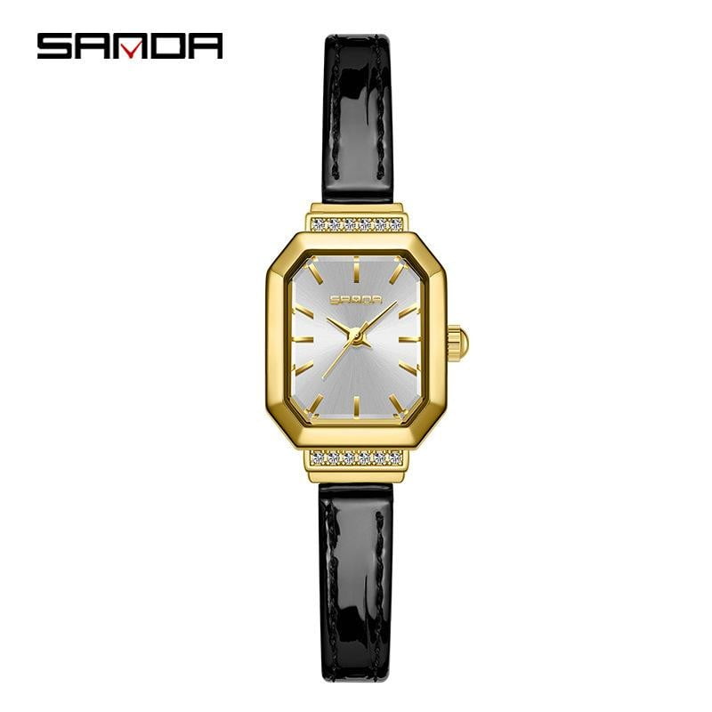 EXPLOJOY Quartz Square Watch for Women Fashion Simple Stainless Steel/Leather Waterproof Ladies Watch
