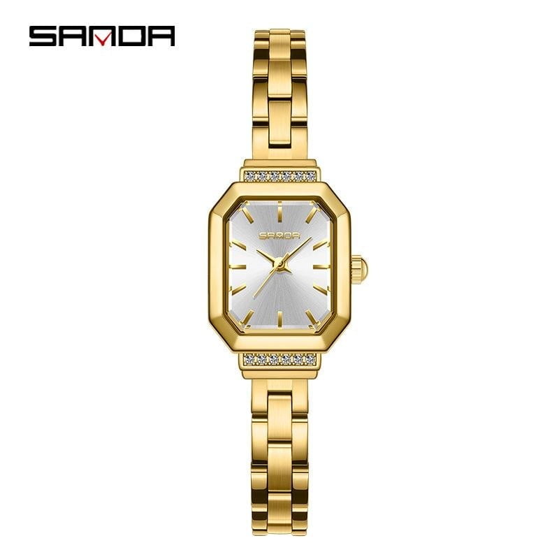 EXPLOJOY Quartz Square Watch for Women Fashion Simple Stainless Steel/Leather Waterproof Ladies Watch