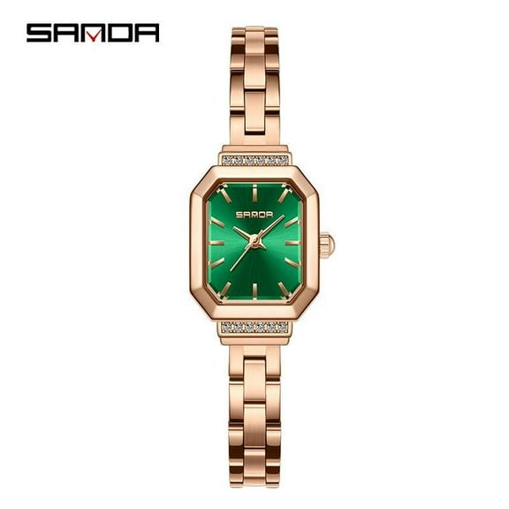 EXPLOJOY Quartz Square Watch for Women Fashion Simple Stainless Steel/Leather Waterproof Ladies Watch
