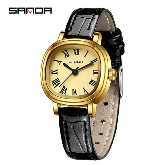 EXPLOJOY Quartz Watch for Women Waterproof Fashion Square Roman Scale Stainless Steel Ladies Wristwatch