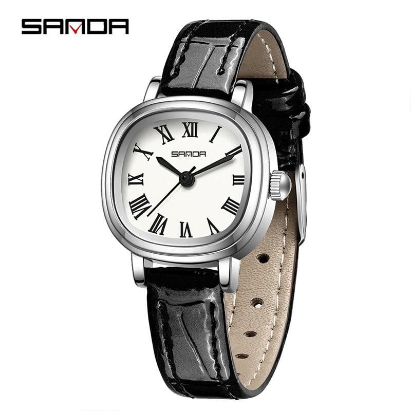 EXPLOJOY Quartz Watch for Women Waterproof Fashion Square Roman Scale Stainless Steel Ladies Wristwatch
