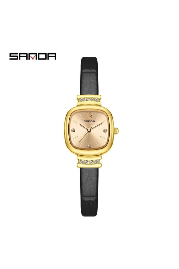Retro Style Ladies Watch – Square Dial, Waterproof, Casual Leather Band