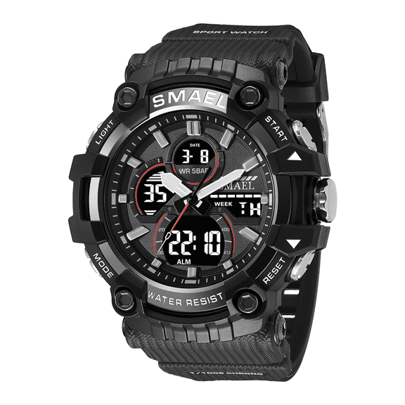 EXPLOJOY Rugged Outdoor Watch for Men – Large Face, Dual Time Display, Water Resistant