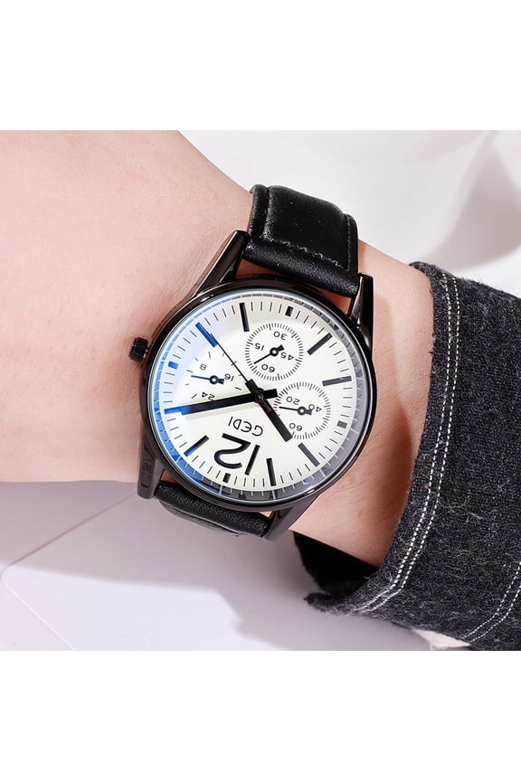 Simple Leather Watch for Men – Quartz Movement, Water Resistant, Everyday Style