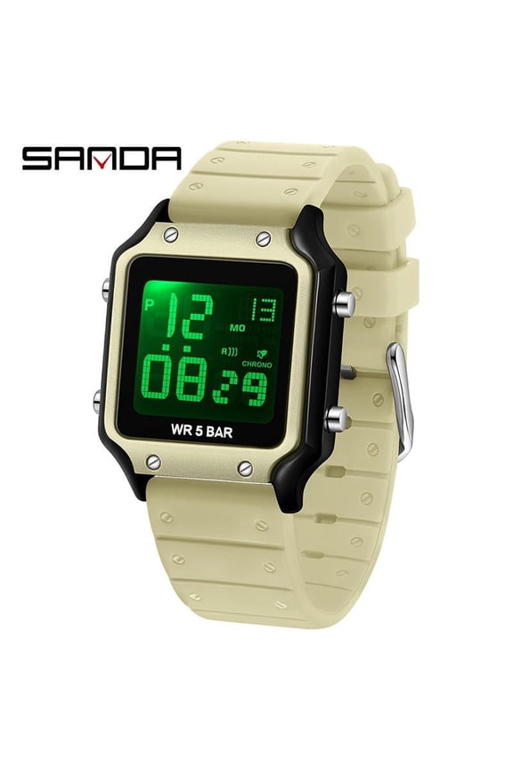 Square Electronic Watch Teenagers Waterproof Fashion Multifunctional Sports Digital Watch