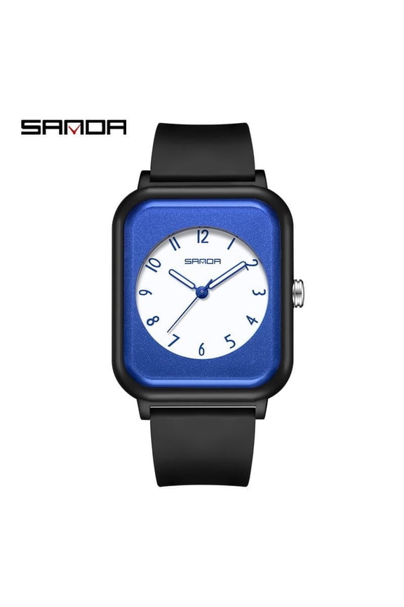Square Quartz Watch Teenager 50m Waterproof Minimalist PU Leather Watch