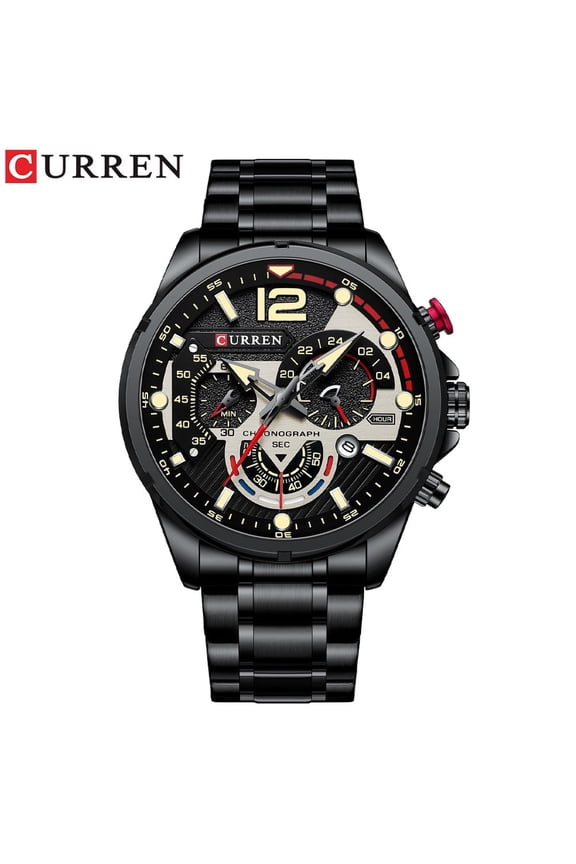 Stainless Steel Men's Wristwatch – Sport Style, Date Display, Luminous Hands