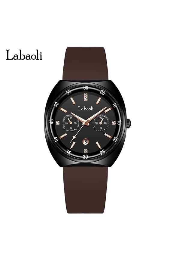 Stylish Big Face Watch – Silicone Band, Date Function & Water Resistance
