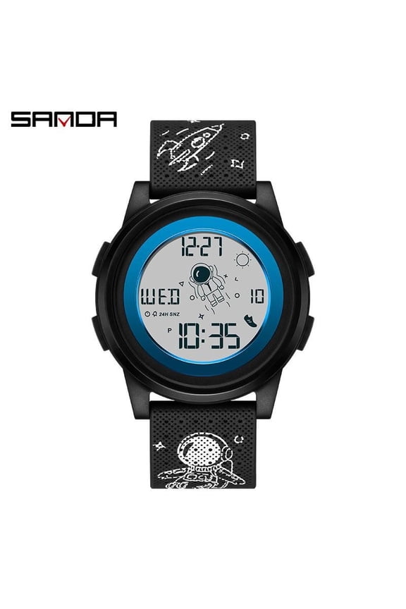 Stylish Electronic Watch – Spaceman Theme, Digital Functions, Waterproof Case
