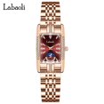 thumbnail image 1 of EXPLOJOY Stylish Ladies Quartz Watch – Diamond-Set Square Dial with Moon Phase and Steel Band, 1 of 9