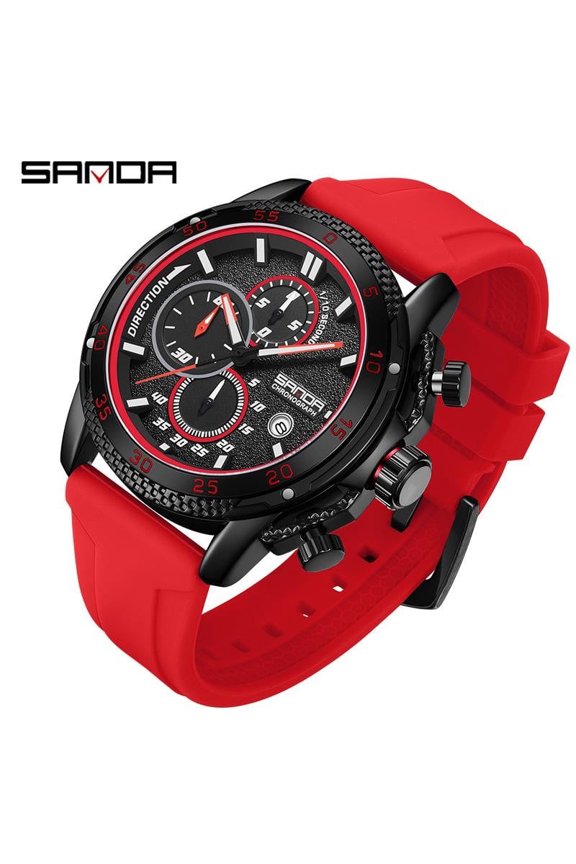 Stylish Quartz Watch for Men – PU Leather Band, Six-Hand Chronograph, and Waterproof Build