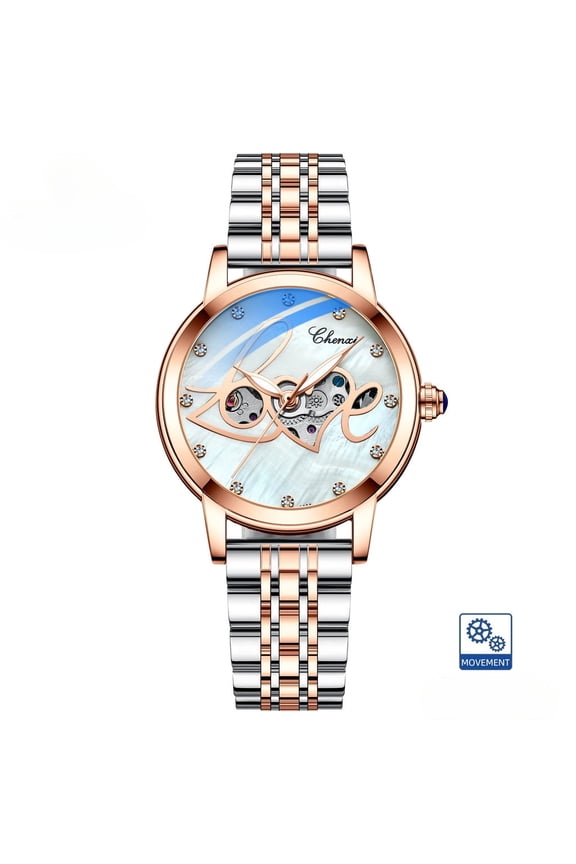 Stylish Women's Watch – Automatic Movement, Waterproof Structure, and Hollow Dial