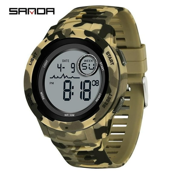 EXPLOJOY Tactical Digital Watch – Camo Design, Waterproof, Luminous Display, Multifunctional Interface
