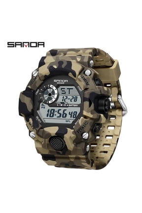 Tactical Digital Watch – Waterproof Camouflage Design with Multifunction Display