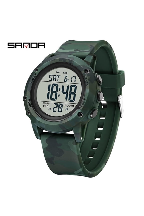 Tactical Sports Watch – Waterproof Digital Timepiece with Camouflage Design