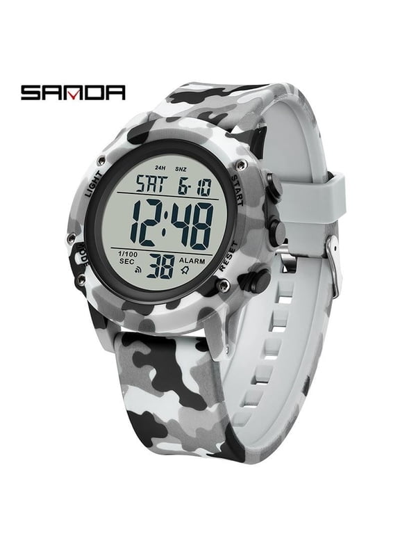 Tactical Sports Watch – Waterproof Digital Timepiece with Camouflage Design