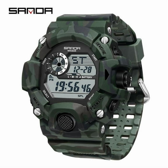 Explojoy Tactical Watch Waterproof Camouflage Multifunctional Electronic Sport Watch for Teenagers