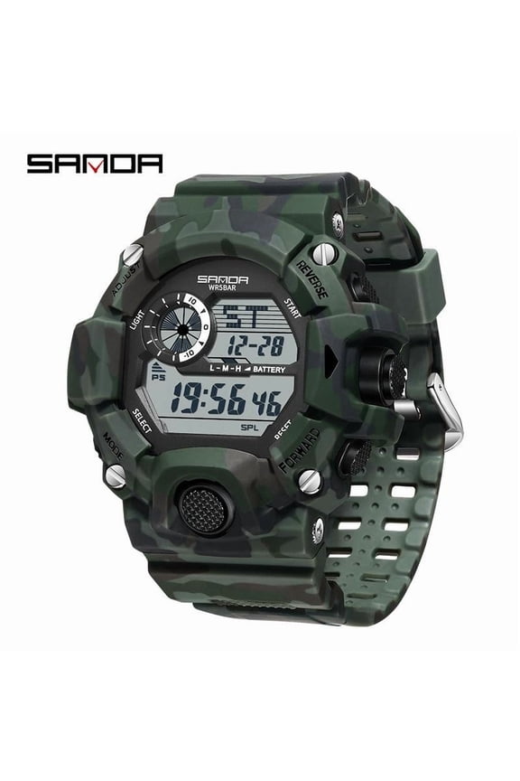 Tactical Watch Waterproof Camouflage Multifunctional Electronic Sport Watch for Teenagers