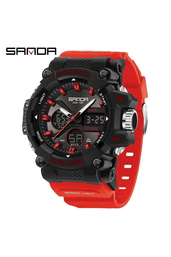 Teen Sport Digital Watch – Waterproof Dual Display, Chronograph, Multifunctional Electronic Design