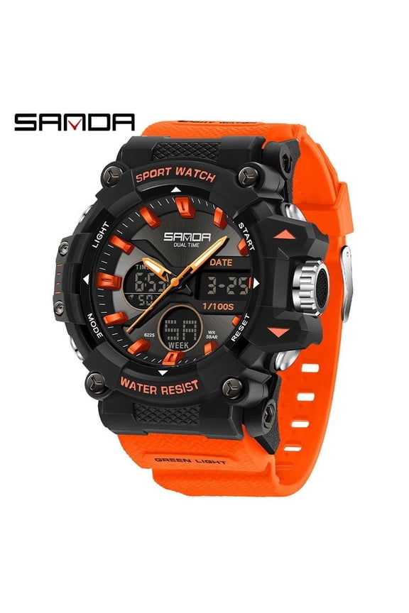 Teen Sport Digital Watch – Waterproof Dual Display, Chronograph, Multifunctional Electronic Design