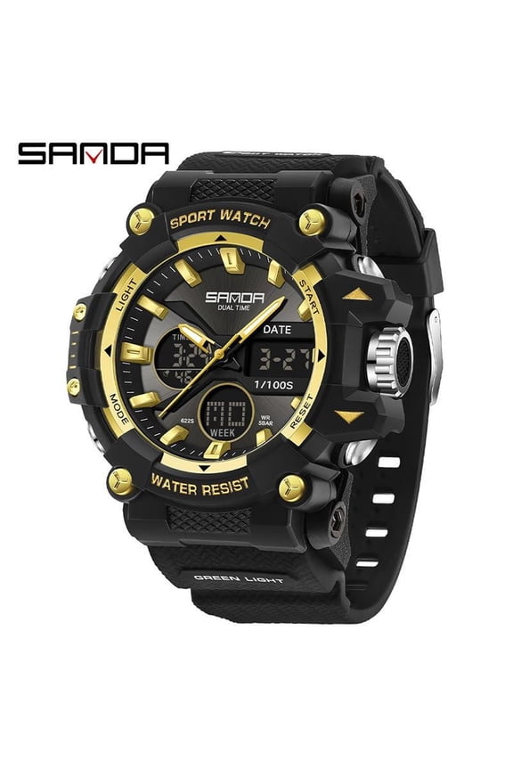 Teen Sport Digital Watch – Waterproof Dual Display, Chronograph, Multifunctional Electronic Design