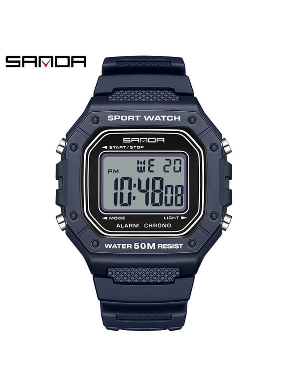 Teen Square Digital Sport Watch – Waterproof Multifunction Wristwatch with Alarm Clock & LED Display