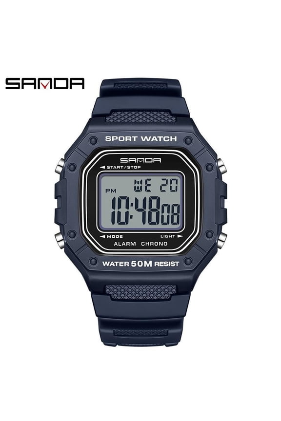 Teen Square Digital Sport Watch – Waterproof Multifunction Wristwatch with Alarm Clock & LED Display
