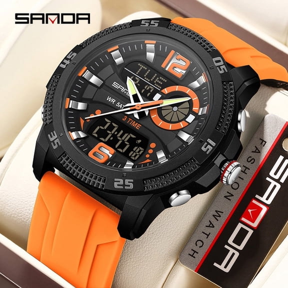 Explojoy Unisex Digital Sport Watch – Dual Display, Multifunction Chronograph, Luminous Dial, Waterproof Design for Students