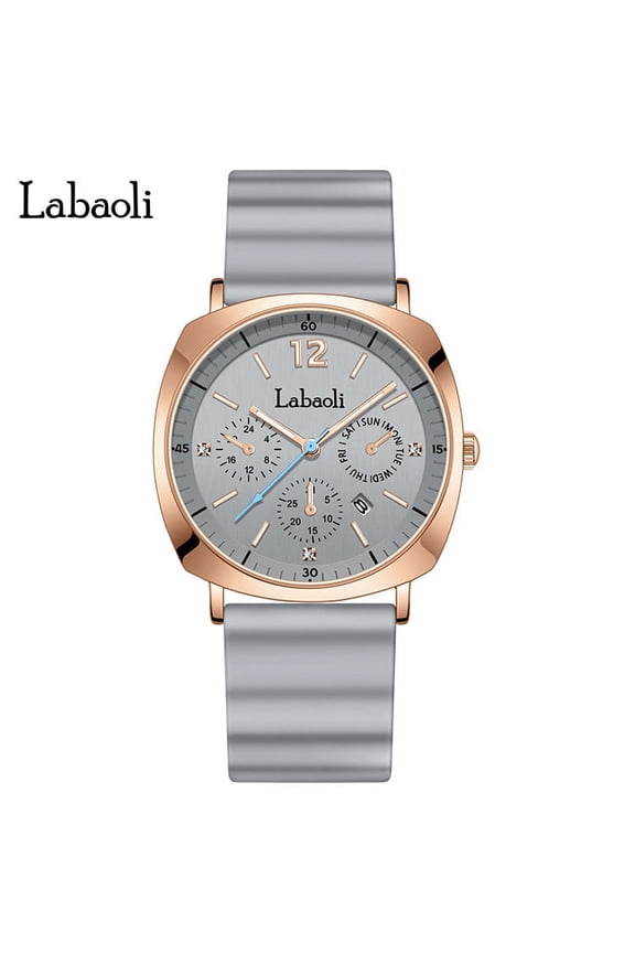 Watch for Women Waterproof Silicone Band Large Dial Square Quartz Watch with Calendar Luminous