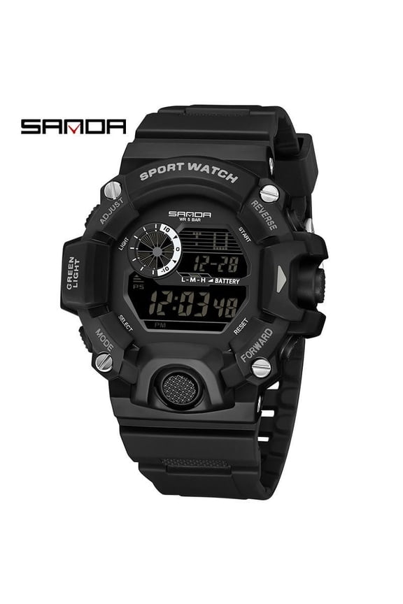 Waterproof Digital Watch with Luminous Display and Multi-Function Sports Features