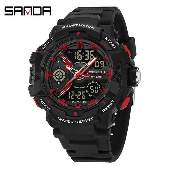 EXPLOJOY Waterproof Sports Digital Watch – Luminous Display with Dual Time and Alarm