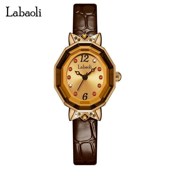 EXPLOJOY Women's Vintage Watch – Waterproof Leather Strap and Elegant Design
