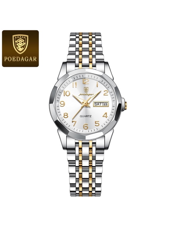 Women's Waterproof Quartz Watch – Stainless Steel with Luminous Dial
