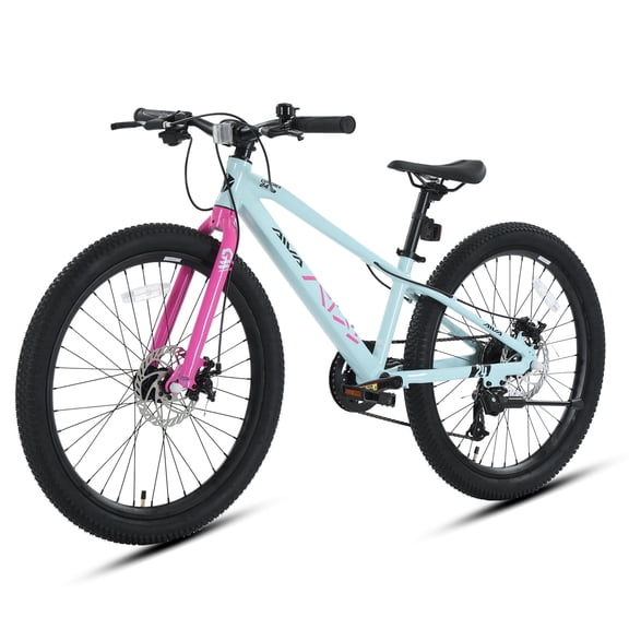 EXPLOPER Series 24 Inch Aluminum Mountain Bike 7-Speed Dual Disc Brakes for Riders 4'9"-5'5"