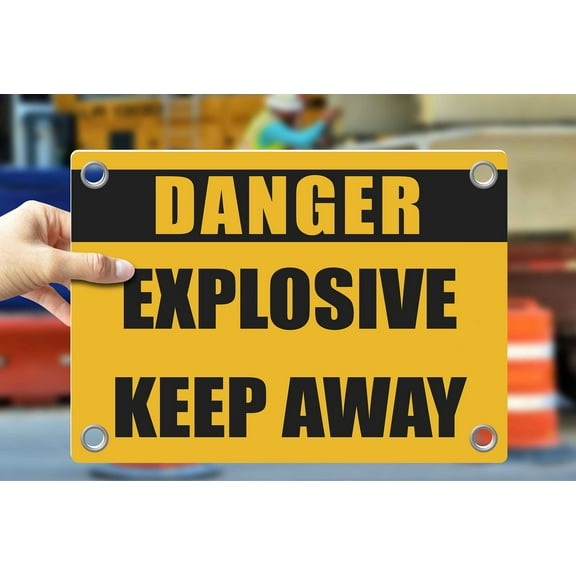 EXPLOSIVE KEEP AWAY | Warning Notice Caution Danger 3mm PVC Sign
