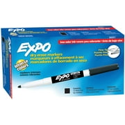 EXPO Low Odor Dry Erase Markers, Fine Tip, Black, 12 Count