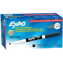 EXPO Low Odor Dry Erase Markers, Fine Tip, Black, 12 Count