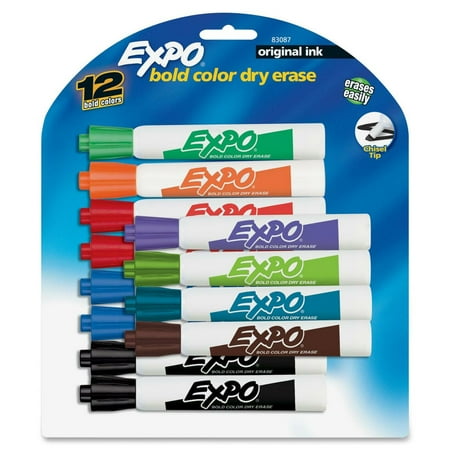 Expo Original Non-Toxic Dry Erase Marker, Chisel Tip, Assorted Color, Pack of 12
