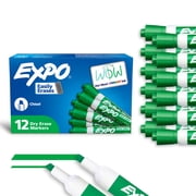EXPO Dry Erase Markers, Chisel Tip, Green, 12 Count