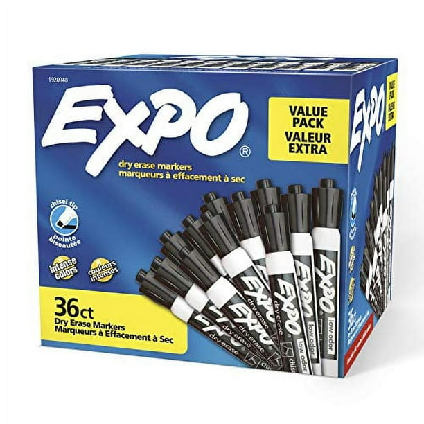 Low-Odor Dry-Erase Marker Value Pack, Broad Chisel Tip, Black, 36/Box Low-Odor Dry-Erase Marker Value Pack, Broad Chisel Tip, Black, 36/Box