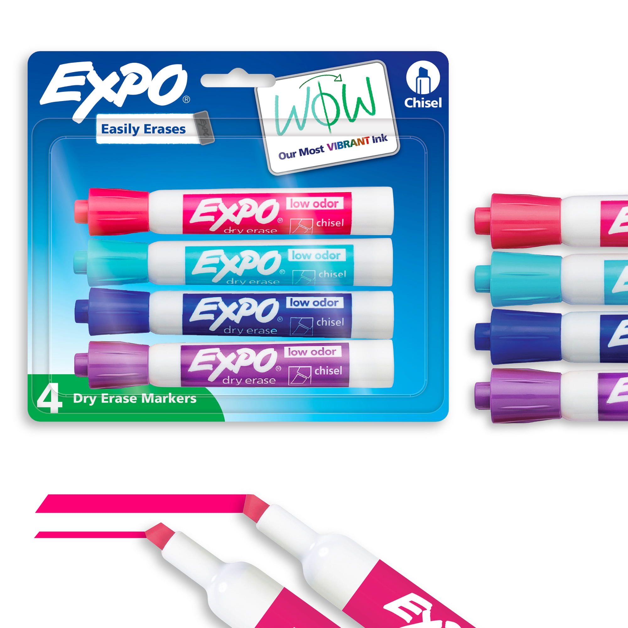 EXPO® Low-Odor Dry-Erase Markers, Chisel Point, Pastel Colors