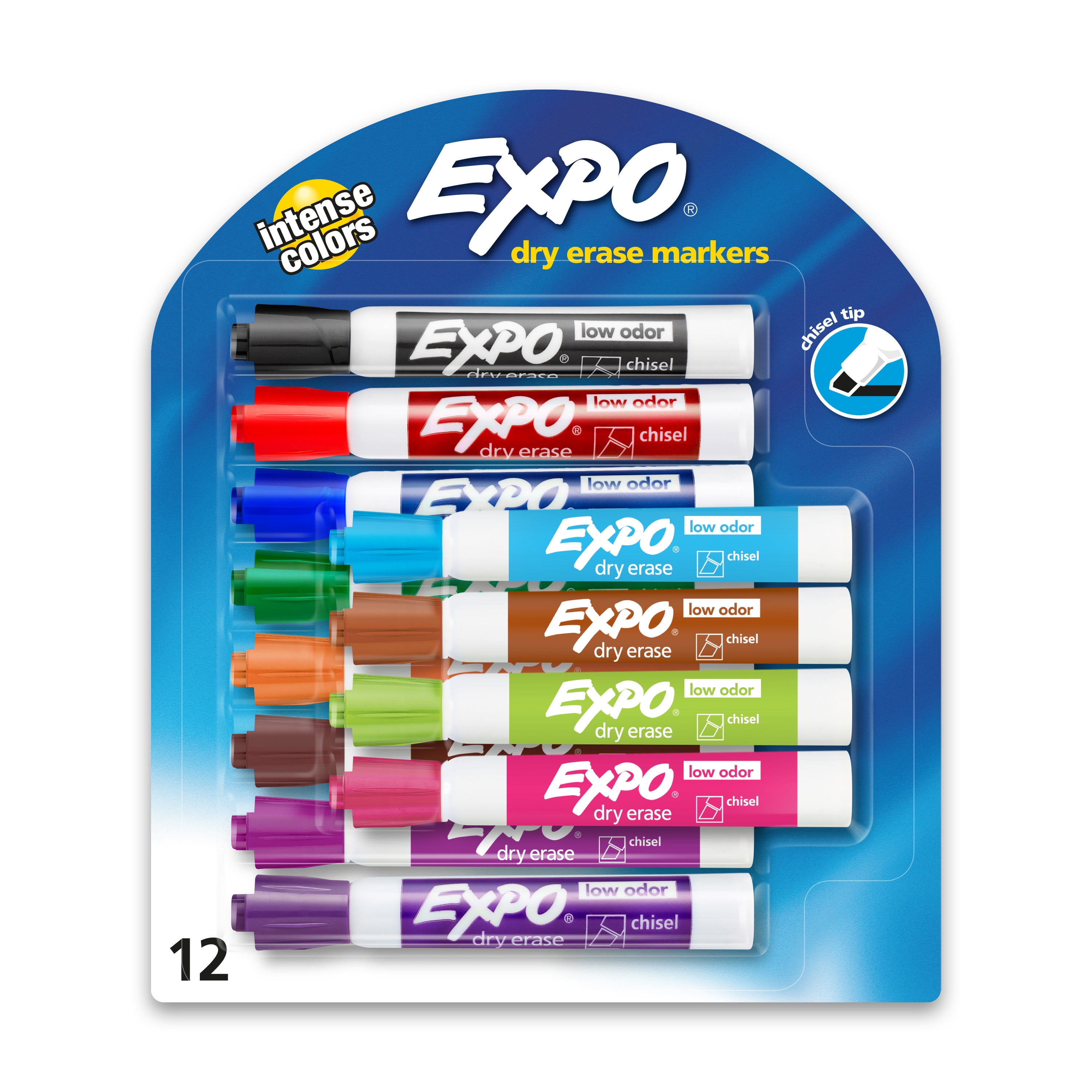 EXPO Low Odor Dry Erase Markers, Chisel Tip