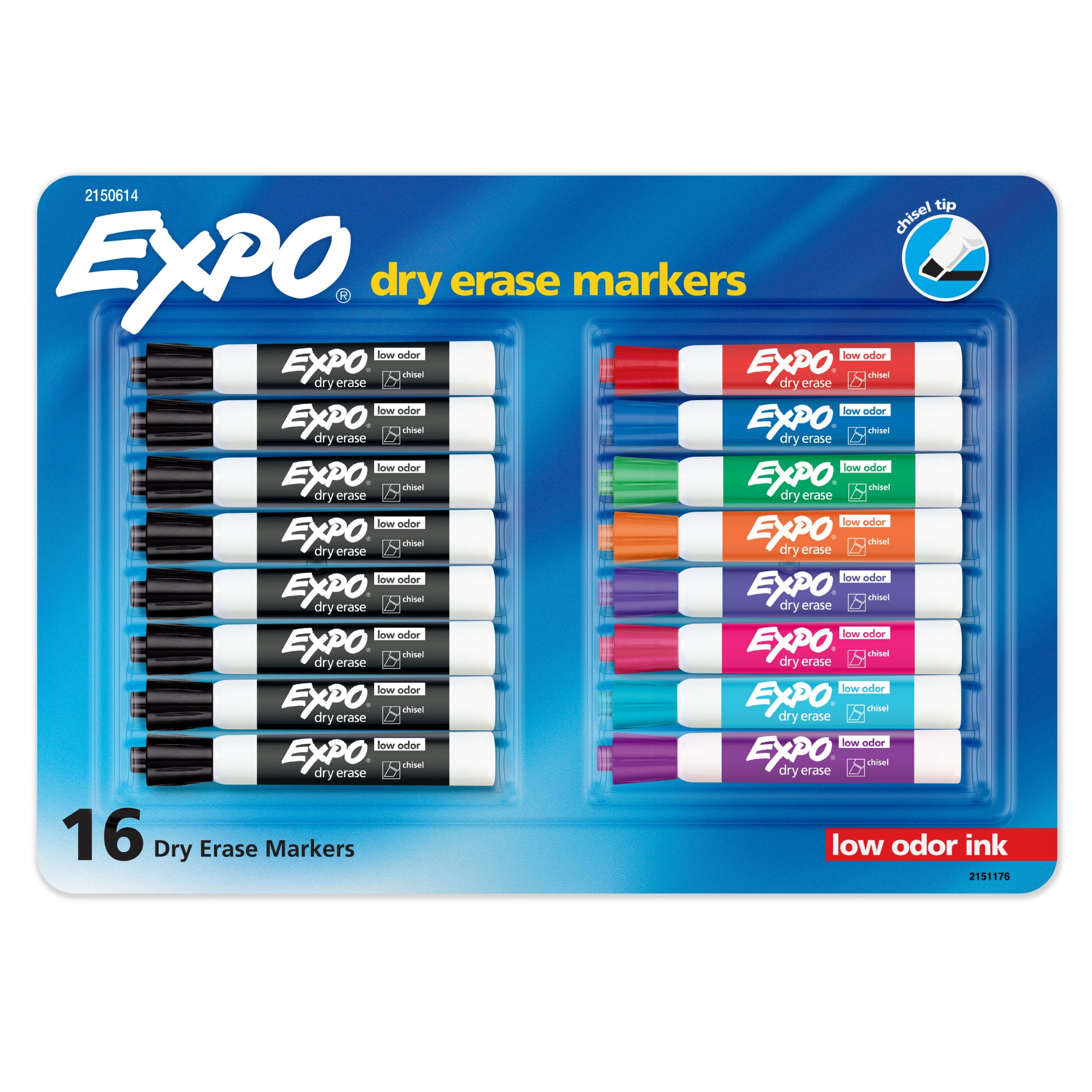 WOSWEL Dry Erase Markers, 60 Bulk Pack, 12 Assorted Colors Chisel Tip  Whiteboard Markers, Chisel Point Low Odor Dry Erase Markers