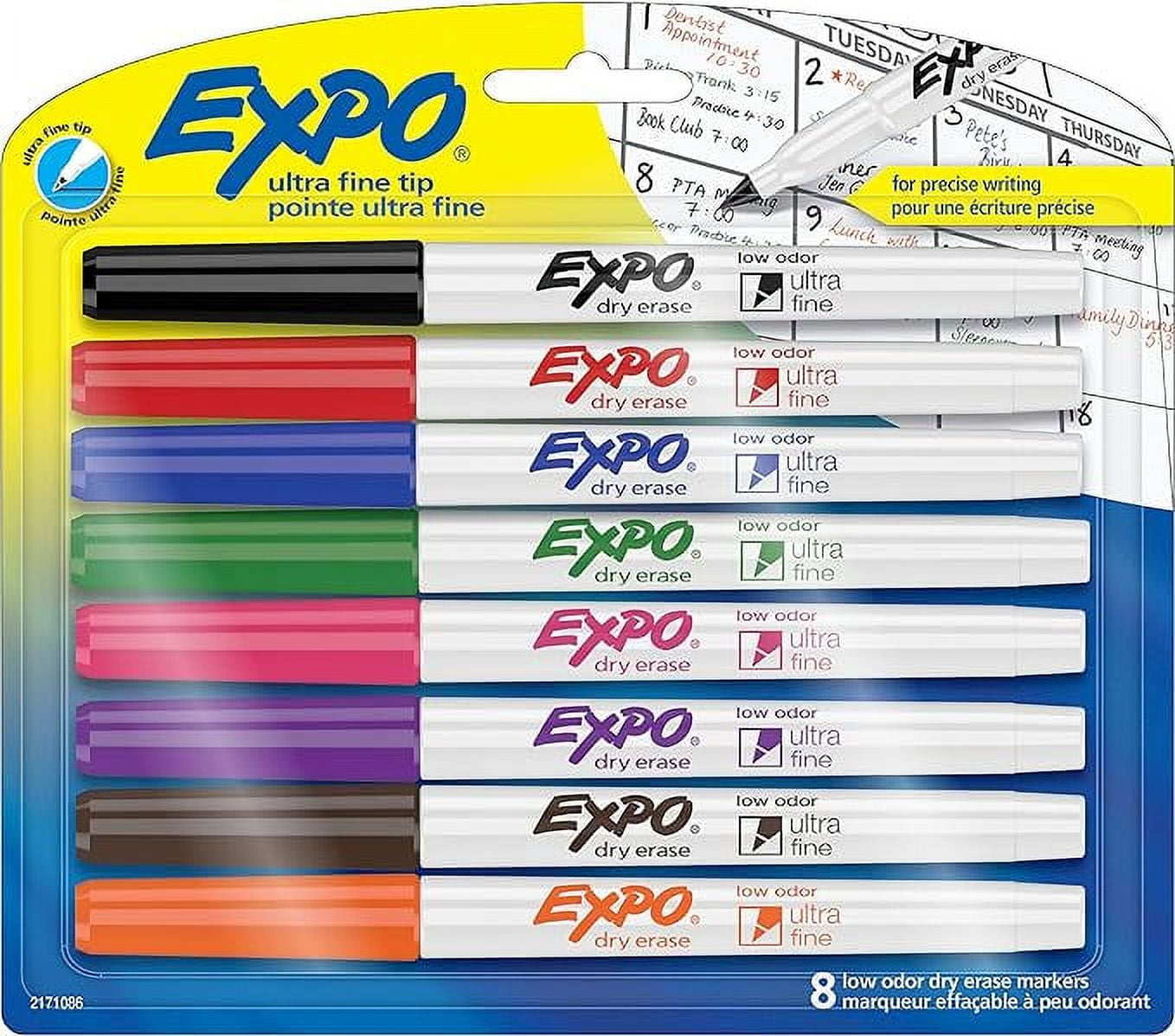 Expo® Dry-Erase Assorted Colors Ultra-Fine Point Low-Odor Marker, Package  Of 8