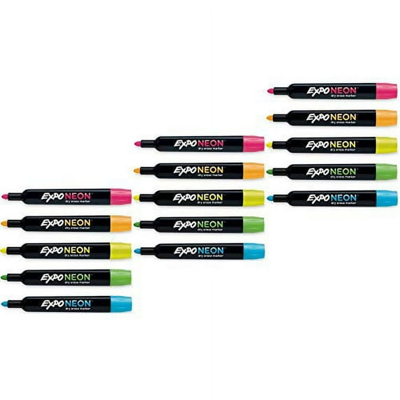 EXPO Neon Dry Erase Marker 3 Pack (15 Markers)