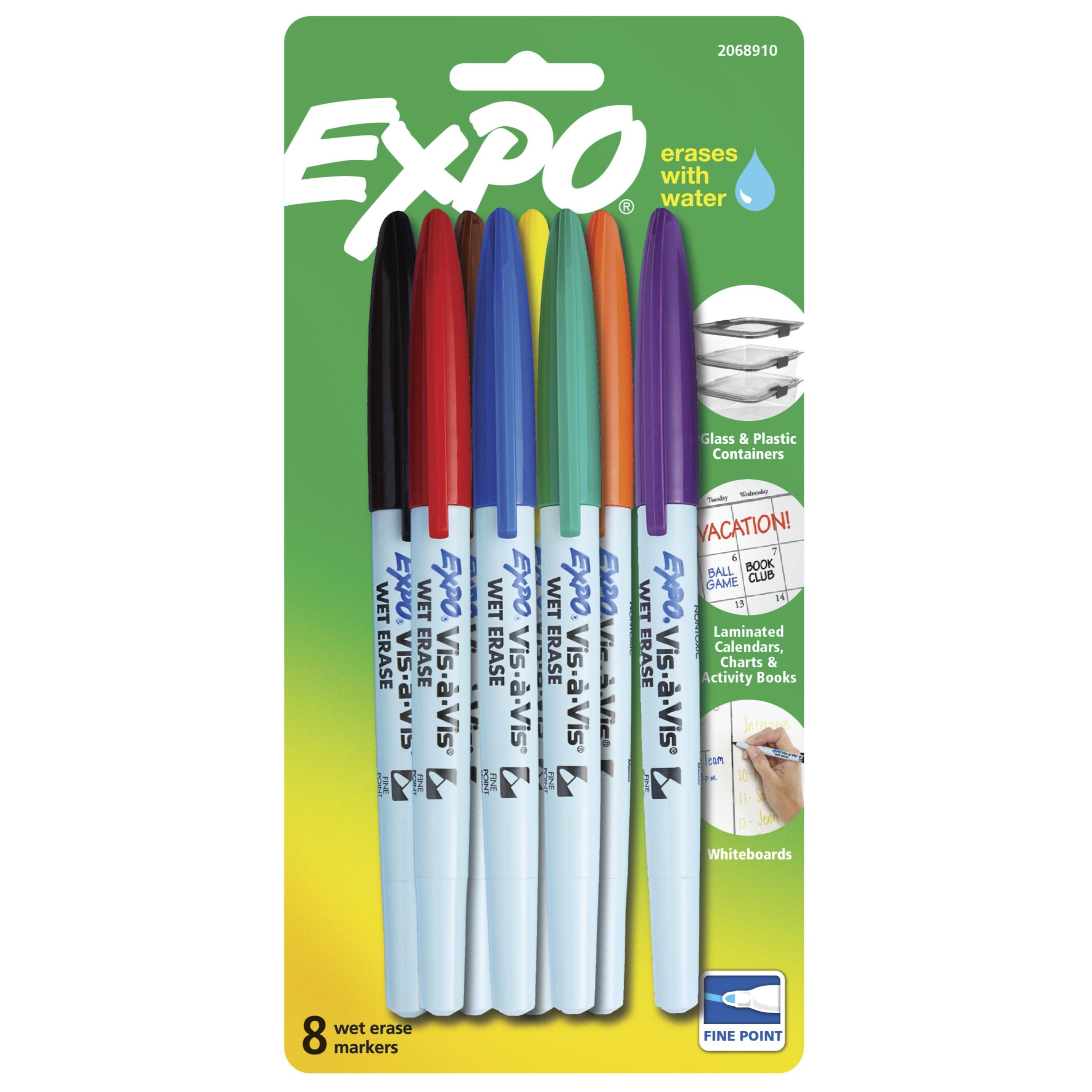 Expo Vis-A-Vis Wet-Erase Marker, Fine Point, Red, Dozen