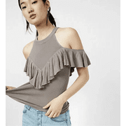 EXPRESS Ruffle Cold Shoulder Sweater XS