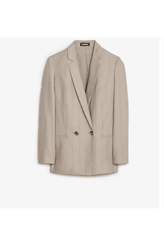 Pinstripe Double-breasted Long Sleeve Boyfriend Large