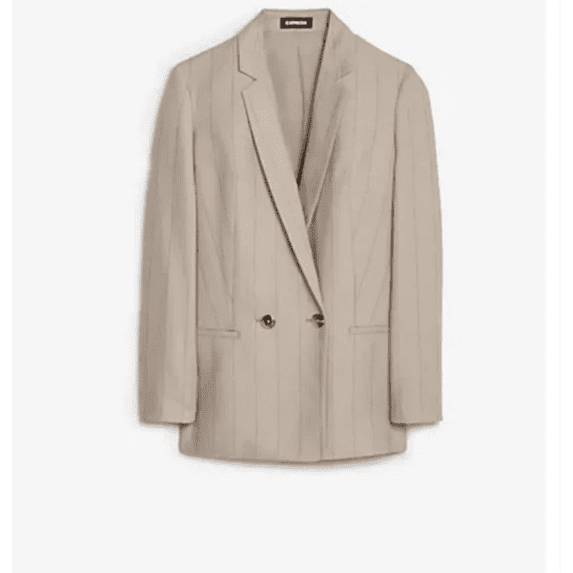 EXPRESS Pinstripe Double-breasted Long Sleeve Boyfriend Large