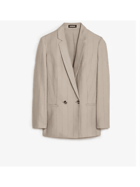 Pinstripe Double-breasted Long Sleeve Boyfriend Large